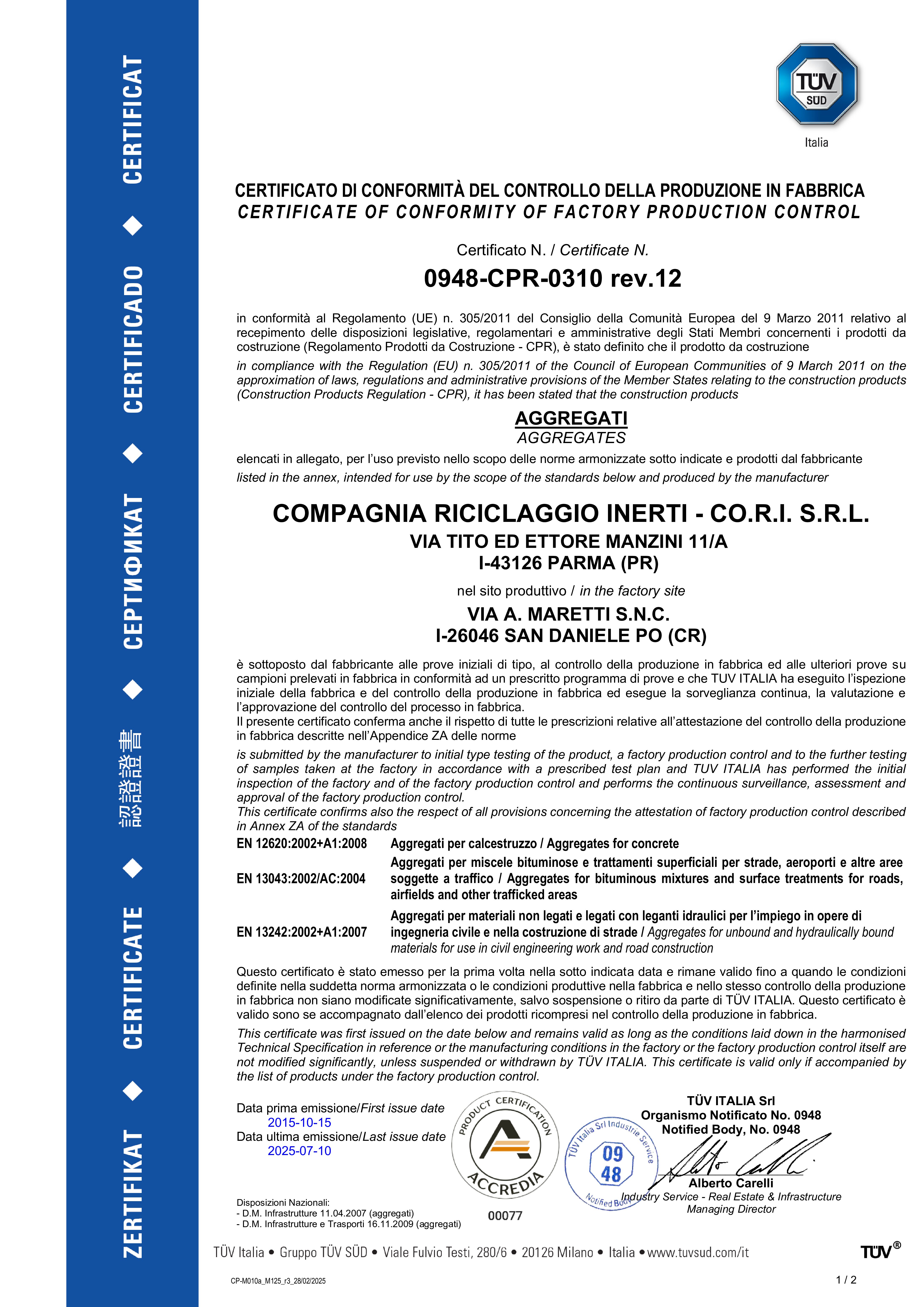 Ottenuta la Certificazione 2+ !