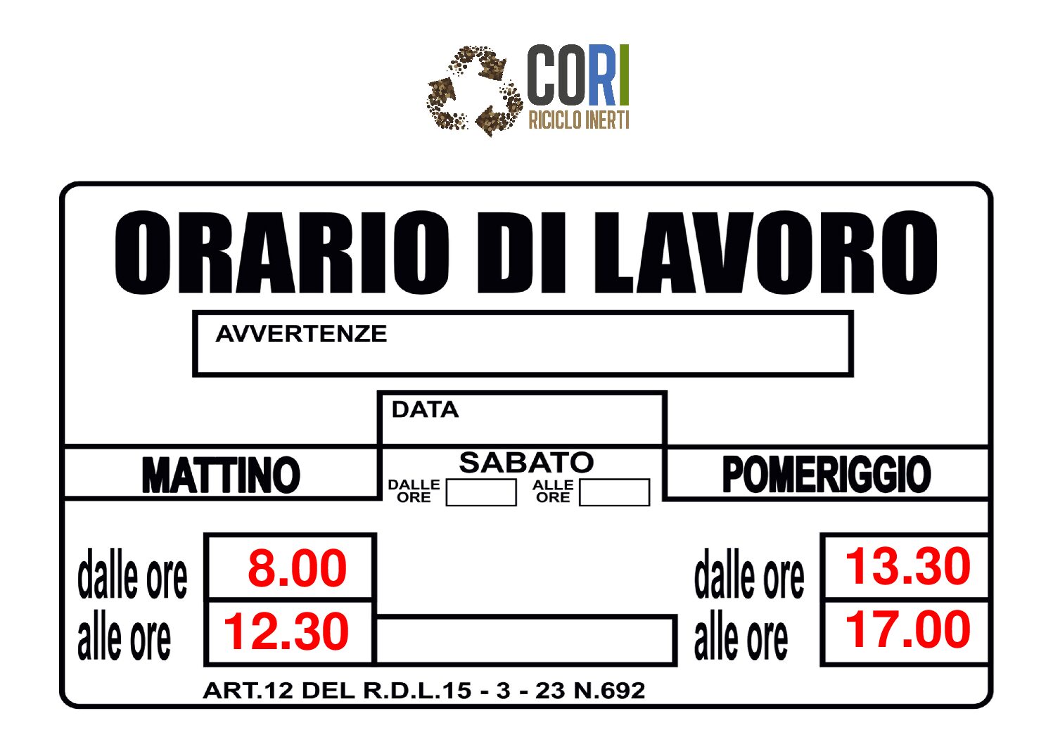 Variazione Orario di apertura